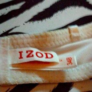 34 B "Izod" Beige Bra, Strapless, Underwire, Padded, Contouring, Soft and Silky